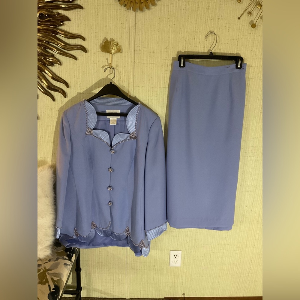 ML Studio Women Blue 2pc Skirt Set  18W C2